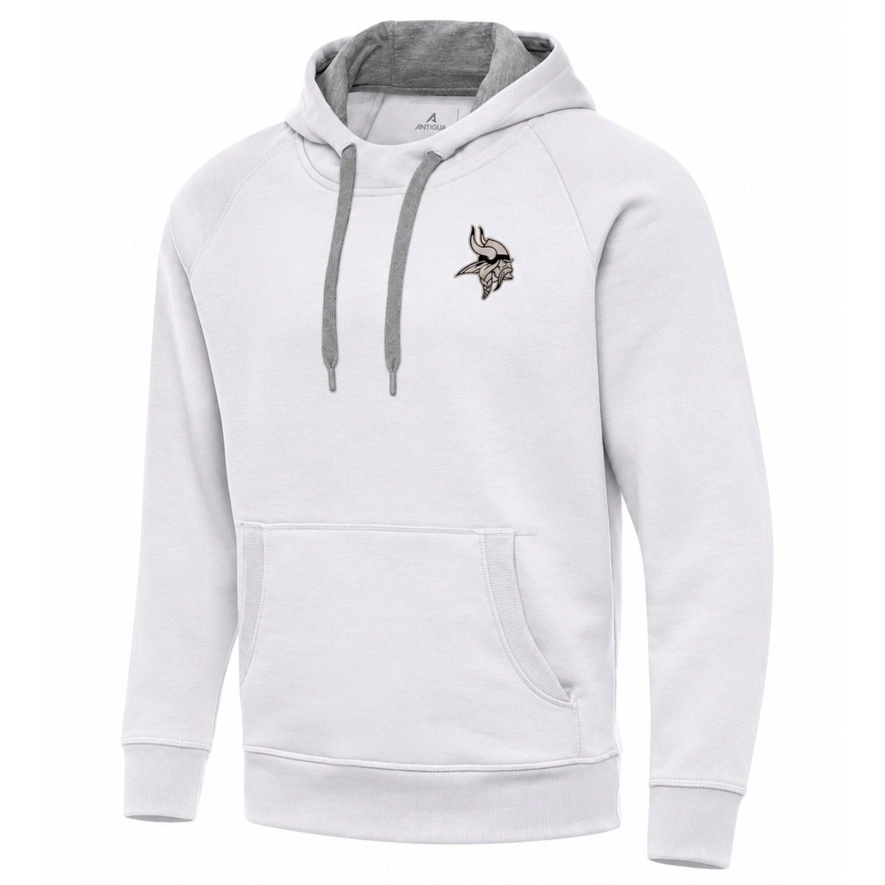 Minnesota Vikings Antigua White NFL Brushed Carbon Victory Pullover Hoodie 3XL
